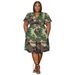 Women's Plus Size Skirt Set V Neck Short Skirt With Pockets Ruffled Sleeves Tie American Style Spring/Autumn Summer_ecoleips.com