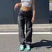 Aria Basics 2025 European And American Foreign Trade Cross-Border Women's Jeans Summer New Low Waist Washed Denim Style Straight_ecoleips.com