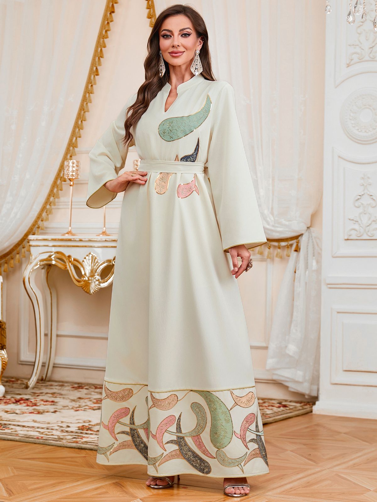 New 2026 Women's Ethnic Tribal Robe Loose Jalabiya Dress Embroidered Fashionable And Elegant Cross Border Muslim Fashion Clothing_ecoleips.com