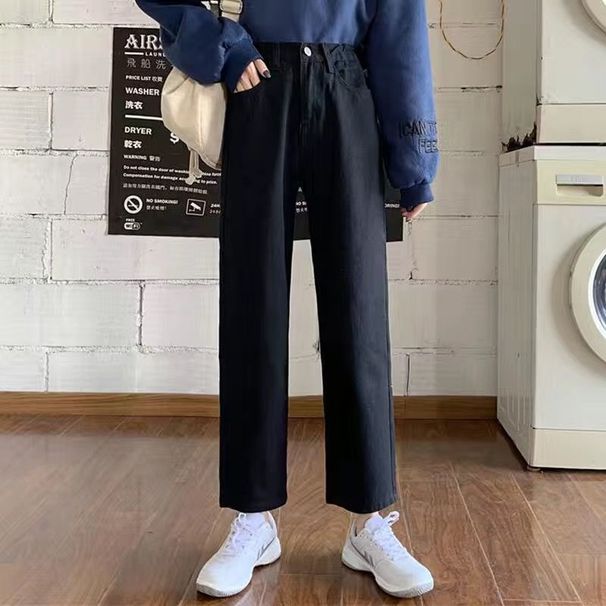 American Retro Style High-waisted Flared Jeans For Women, New Elastic Slim-fit, Figure-flattering, Bootcut, Floor-length_ecoleips.com