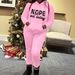 Women's Solid Color Fleece Lined Hoodie And Pants Set Warm And Cozy Two-Piece Outfit For Casual Wear_ecoleips.com