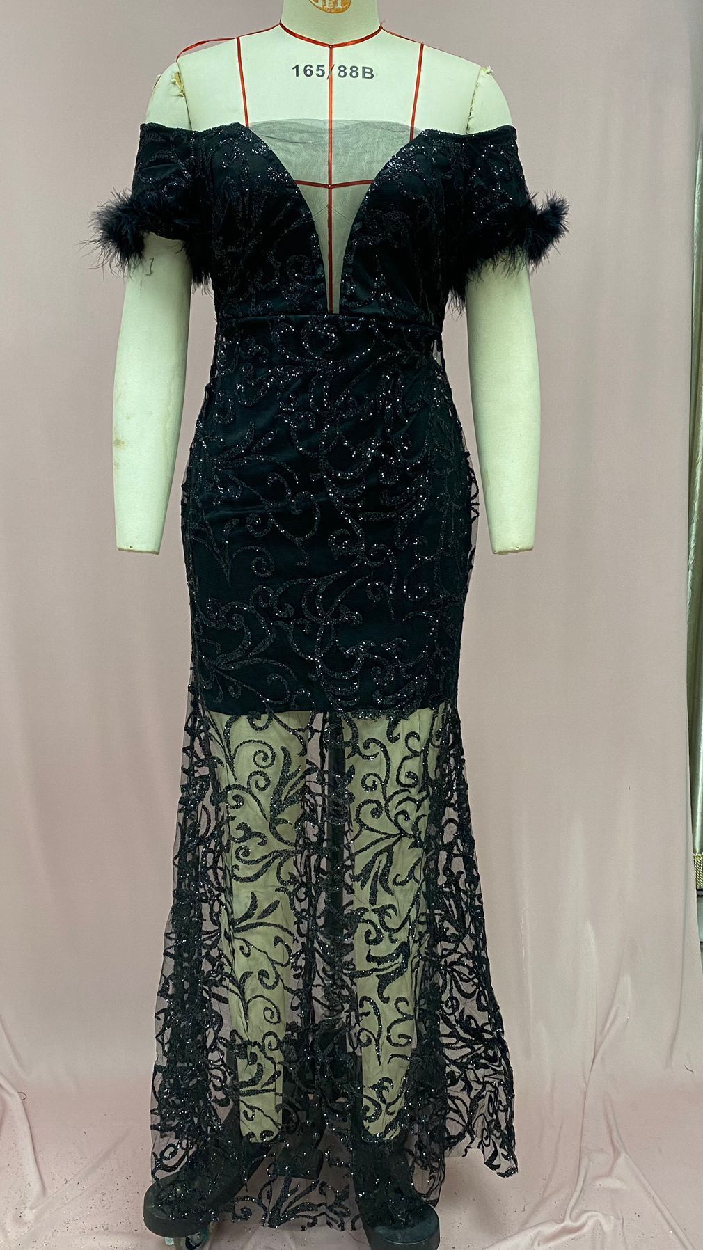 Women's Dress One Shoulder Sequin Slim Hip Mermaid Evening Dress_ecoleips.com