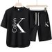 2026 Summer Trendy Brand Round Neck Retro Trendy Short Sleeve Two Piece Set New Sports And Leisure Set_ecoleips.com