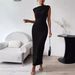Cross-border Plus-size Dress, European American Women's Clothing, Pure Alluring, Sleeveless, Sexy, Pleated,_ecoleips.com