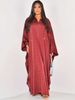 A001 Middle East Cross-border New Hot-selling Modest Women's Fashion Loose Rhinestone Abaya V-neck Long Dress_ecoleips.com