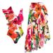 Women's Clothing Sexy Fashion One-piece Swimsuit Ruffled Printed Chiffon Dress Swimsuit Suit_ecoleips.com
