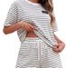 Women's Spring Summer Short Sleeve Two Piece Set Fashion Trendy Casual Spot_ecoleips.com