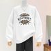 Women's Korean Style round Neck Fleece Lined Thickened Sweatshirt Autumn Winter Loose Letter Long Sleeve Top_ecoleips.com