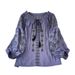 Women's Clothing National Style Western Style Embroidered Lace Up Top For Women 2025 Spring Loose And Slim Lantern Sleeves Super Beautiful_ecoleips.com