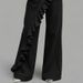 Women's Clothing Spring/Summer Retro Women's Faux Denim Pants Irregular Mid-Waisted High Waist Wide Leg Casual Trousers For Plus Size Ladies_ecoleips.com