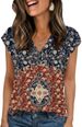 Rapbin Womens V Neck Tops Short Sleeve Cap Sleeve Blouses Dressy Casual Basic Tees Summer Spring Outfits_ecoleips.com