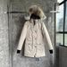Women's Winter Parka With Detachable Wolf Fur Hood - 86%-90% White Duck Down Filling, Water-Resistant Polyester Shell, Mid-Length Warm Coat_ecoleips.com