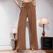 Women's Elastic Waist Pull-On Pants With Pockets, Casual Straight Leg Trousers For Everyday Wear_ecoleips.com