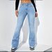 Women's Clothing Supply New Style Washed Creative Tie Dyed High Waist Elastic Hip Lifting Versatile Ladies Denim Trousers_ecoleips.com