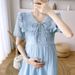 Summer New Korean Fashion Doll Collar Sweet Loose Maternity Dress_ecoleips.com