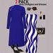 Plus Size Women's Blue Cardigan And Dress Set Long Sleeved Abstract Wave Print Two Piece Casual Comfortable Spring/Autumn Fashion_ecoleips.com