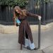 Classic Double-Breasted Long Wool Blend Coat, Oversized Trench Coat For Women, Fall Winter Casual Outerwear (Gray/Brown)_ecoleips.com