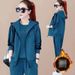Women's Fleece-Lined 3-Piece Set - Long Sleeve Hoodie With Vest & Pants, Korean Winter Warm Outfit (Wine Red, Pink, Blue, Purple, Gray)_ecoleips.com