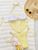 Women's Clothing European American Sexy Two Piece Swimsuit Yellow Bikini Stylish Women's Clothing Swimwear For Hot Springs Beach Vacations_ecoleips.com