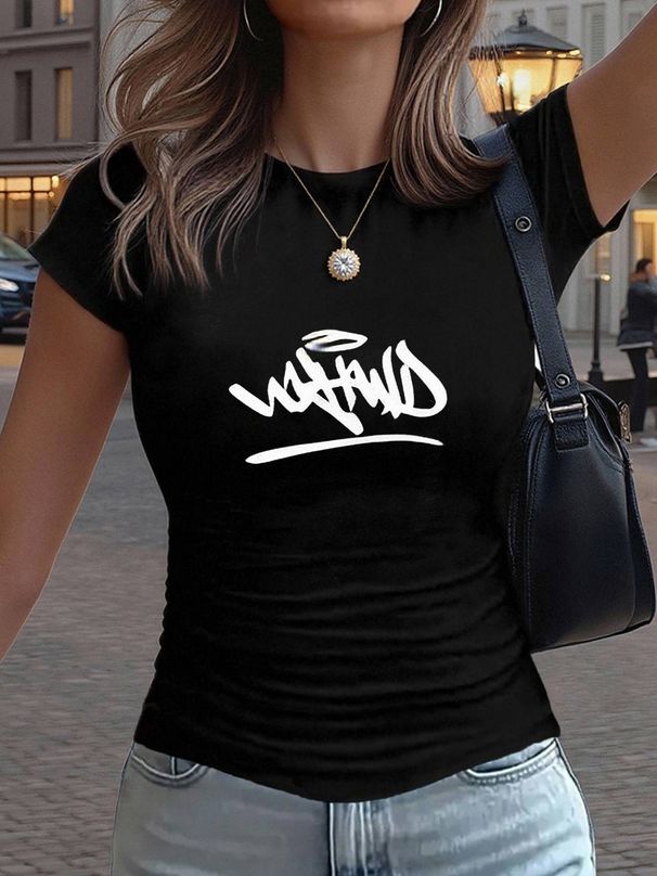 Women Trend Ultra-Short T-Shirt Top Printed Elegant Women's Clothing - Y2K-14_ecoleips.com