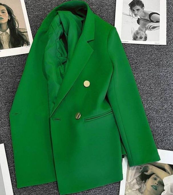 Women's Trendy Blazer Candy Green Fashion Elegant Petite Spring Autumn New Style Blazer_ecoleips.com