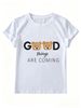 Women Crew Neck Short Sleeve T-Shirt Cute Bear Head Inspirational Slogan Graphic Casual Summer Basic Daily Top For Ladies_ecoleips.com