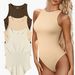 Summer Tight Fitting Sleeveless Ribbed Swimsuit Women's Clothing Jumpsuits Rompers Popular_ecoleips.com