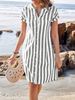 Women's Relaxed Fit Stripe Shirt Casual Oversized Button down Blouse Lightweight Breathable Linen Blend for Summer_ecoleips.com