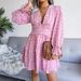 Clearance Sale: European And American Sexy V-neck Floral Ruffle Long-sleeve Chiffon Dress - Independent Station_ecoleips.com