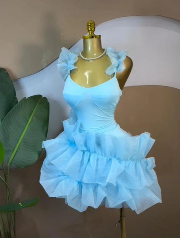 Sweet Elegant Strapless Bubble Mini Dress European American Style 2026 Cross Border Sweet Style Suspender Waist Women's Clothing_ecoleips.com