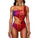 Sexy European American Style Bikini One Shoulder Snakeskin Print Slimming One Piece Swimwear For Women Wire-Free Chest Pad_ecoleips.com