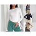 2026 European And American Women's Fashion Autumn Versatile Irregular Base Shirt T-Shirt Round Neck Solid Color Slim-Fit_ecoleips.com