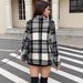 Plaid Blazer For Women – Oversized Long Sleeve Coat (Christmas & Fall/Winter, Elegant & Casual, Sizes M/L/XL)_ecoleips.com