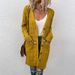 Elegant Longline Cardigan For Women - Soft Deer Fleece Fabric, V-Neck, Belted Waist, Pockets, Versatile Fall & Winter Layering Piece_ecoleips.com