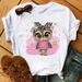 European And American Cross-border Foreign Trade Wholesale Clothing Cute Cartoon Owl Round Neck Plus Size Short-sleeve_ecoleips.com