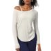 Women's Loose Long Sleeved Yoga Top Skin Friendly Casual Sports T-Shirt Sexy Off Shoulder Design European American Style Nude Autumn Wear_ecoleips.com
