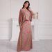 Plus Size Abstract Print 2-Piece Set - Batwing Sleeve Top & Maxi Skirt, Loose-Fit Casual Co-Ord For Women_ecoleips.com