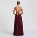 Cross-Border European And American Women's New Fashion Versatile Hot Girl Style Wine Red Sexy Strap Dress_ecoleips.com