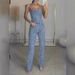 2025 European American Cross-border Independent Site Sexy Off-shoulder Shiny Tank Top And Diamond Pants_ecoleips.com