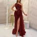 Women’s Clothing new color sequin fairy long sleeveless fashion slim temperament medium and long evening dress_ecoleips.com