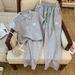 Women's Clothing Women's Fashionable Age Reducing Summer Sports Suit Short Sleeved Casual Two Piece Set Wide Leg Trousers Small Sized_ecoleips.com