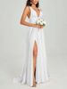 Elegant French Inspired A-Line Evening Dress Side Slit Gown for Weddings Parties And Bridesmaids Women's Party Wear_ecoleips.com