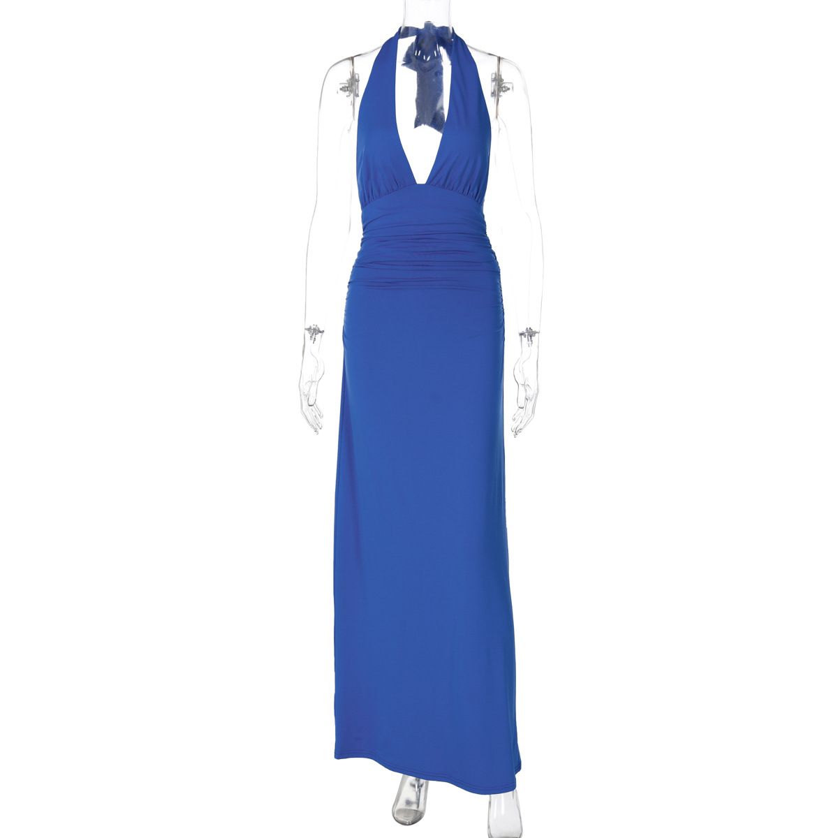 European And American Style Women's Clothing 2025 Summer New Solid Color Sleeveless Sexy V-neck Halter Neck Strapless_ecoleips.com