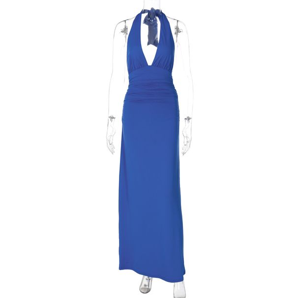 European And American Style Women's Clothing 2025 Summer New Solid Color Sleeveless Sexy V-neck Halter Neck Strapless_ecoleips.com