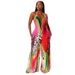 Women's Clothing Printed Halter Neck Strap Backless Slim Fit Jumpsuit_ecoleips.com