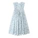 2024 Autumn New European And American French Style Fresh Vacation Floral Strapless Waist-Cinching Mid-Length Backless_ecoleips.com