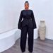 Women’s Crisscross Tie-Front Top & High-Waisted Wide-Leg Pants Set – 2026 Summer Casual Outfit (S-XXL, Black)_ecoleips.com