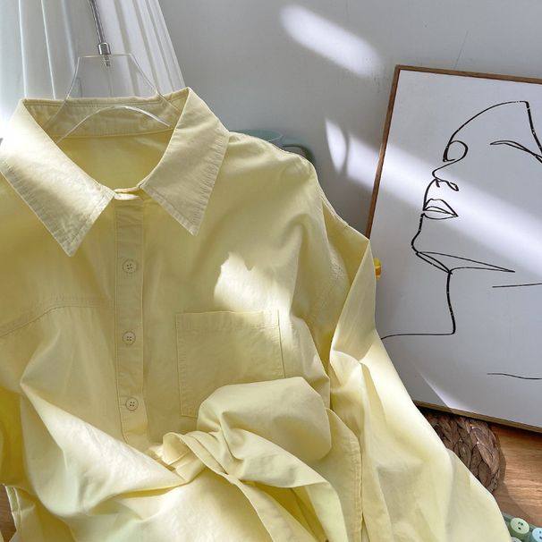 Fall Is Coming~ Hurry Up And Wear This Gorgeous Shirt! Korean-Style Women's Base Layer With A Solid-Color Shirt Worn Ove_ecoleips.com