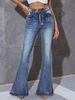 Spring Autumn Women's High Waist Slimming Denim Pants Fashion Elastic Flared All Match European American Style_ecoleips.com