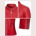 Women's Red PU Leather Jacket – Stylish Stand Collar Short Coat, Trendy Biker & Streetwear Fashion For Spring & Fall_ecoleips.com